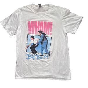 WHAM! Big Tour ’84 Graphic Tee White Retro Pop Concert Shirt Size S